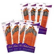 Setipe 5Pcs Painting Brush Set in Various Sizes Nylon Artist Paint Brush Flat Round Angular Filbert 