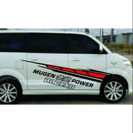 Stiker mobil APV Avanza Xenia HRV Brio Ayila dll Terbaru striping Mugen power terlaris