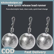 KI 10pcs/box Fishing Sinkers 2.5g-3.5g-5g-7g-10g-14g-20g Round Solid Lead Sinkers Auxiliary Fishing 