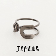 Ambush Trendy Retro Black Pin Ring Index Finger Adjustable Men's And Women's Ring