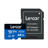 Lexar 64GB High Performance 633x Micro SD Card V30 A1 U3 Class 10 for Dashcam