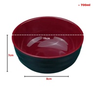 Mangkok Ramen 700Ml Mangkuk Bulat Ulir Polos 15Cm Mangkuk Mie Besar Bahan Plastik Food Grade Black-R