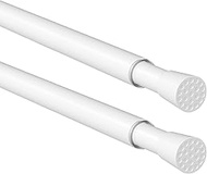Pack of 2 Clamping Rods, No Drilling, 59-96 cm, White, Diameter 13 mm, Telescopic Rod, Extendible, S