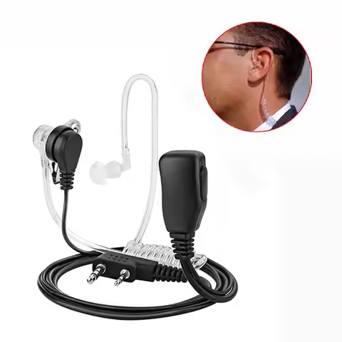 2 Pin PTT MIC Headset Covert Acoustic Tube In-ear Earpiece For Kenwood TYT Baofeng UV-5R BF-888S CB 