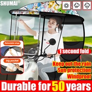 1 second fold SHUMAI canopy for motorcycle ebike canopy waterproof full cover Rainproof and sunscreen removable foldable thickened windproof canopy for ebike sale motorcycle canopy heavy duty motor umbrella ebike waterproof cover ebike canopy 3 wheels