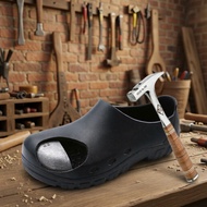 LOVEFOOT Men Shoes Chef Shoes Canteen Non-slip Waterproof Anti-smash Steel Toe Shoes Hotel Work Shoe