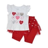 KIDTOPIA 9 love girl kids dress shirt long tutu pant - size 4T-8T
