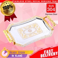 Serving Tray Stainless Steel Royal Vintage Guest Serve Tray 🔥Stock In Klang🔥 Rustproof Castle Dishes