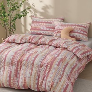 雙人/冬月羽絨被/好收納、可機洗、免被套、超保暖-花舞紅