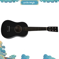 23 Inch Basswood 12 Frets 6 String Guitar for Beginners(black) yehengh