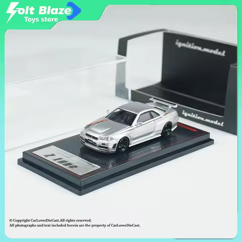 Ignition Model 1/64 Nissan Nismo R34 GT-R Z-tune Nismo Omori Factory CRS Die-cast Car Model Simulati