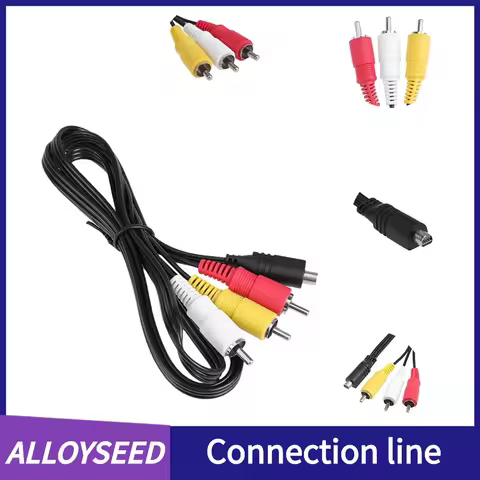 1.2m Camera Audio Video AV Cable Mini USB to 3 RCA Cable VMC-15FS A/V RCA to 10Pin Port Adapter Expe