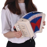 Mini 10-Button Kids Accordion Toy Supports Bass Chords 14 Notes with Cleaning Cloth Educational Musi