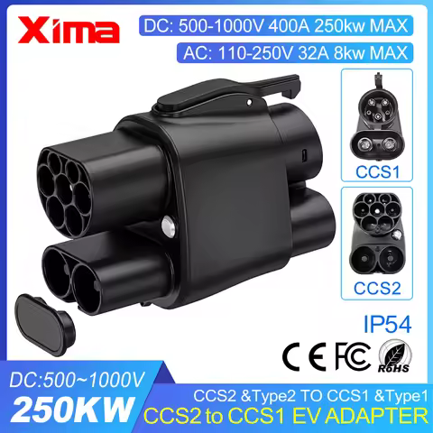 XIMA CCS2 to CCS1 EV Charger Adapter DC 400A 500 - 1000V 250kw Combo Charging Connector Converter DC