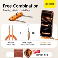 Basemo 240W SuperCharge 360° Rotating Invisible Stand Detachable 2-in-1 Charging Cable, Zinc Alloy S