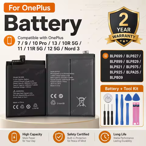 New High Capacity BLP699 BLP827 BLP899 BLP829 BLP921 BLP975 BLP925 BLPA25 BLPB09 Battery for OnePlus