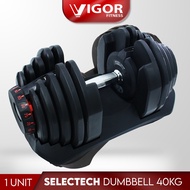 Vigor Fitness Selectech Adjustable Weightlifting Dumbbell (40kg x 1 Unit) /   Dumbbell Laras Selecte