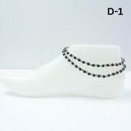 Silver Black Evil Eye Threaded Anklet For Women | Indian Anklets Adjustable