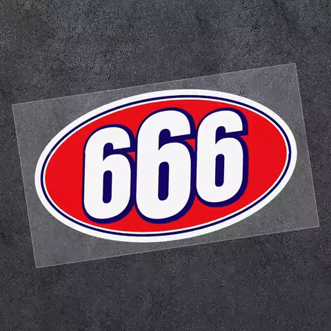 1PC Number 666 Funny Motorcycle Stickers Waterproof for DIY Motorbike Fuel Tank Helmet Fairing Elect