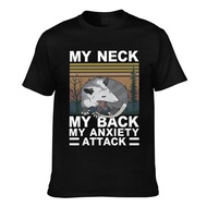 My Neck My Back My Anxiety Attack Angry Opossum Men's Cotton T-Shirts