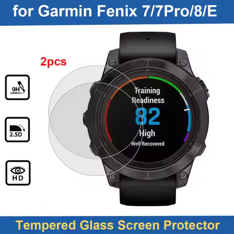 2pcs Screen Protector for Garmin Fenix 7 Pro Tempered Glass Film fit Fenix 7 7X 7S 8 E