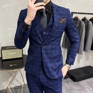 GUKENRO 3PCS Blazer For Men Original High Quality Mens Formal Evening Dinner Party Business Male Sui