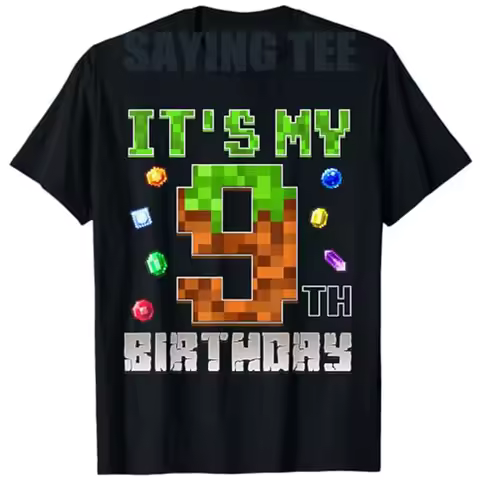 Birthday Boy Shirt It's My 9th Birthday Video Game Pixel T-Shirt Funny 9 Years Old Boys Fashion Nove