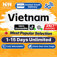 Vietnam eSIM Ultra 5G 1-15Days Daily 500MB-3GB Unlimited Data Instant Email Delivery High Speed Trav