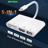 Lighting To HDMI Digital AV AdapteriPhone ToTV/โปรเจคเตอร์ขั้วต่อชาร์จ/SD/TF/พอร์ต USBสนับสนุนวิดีโอ