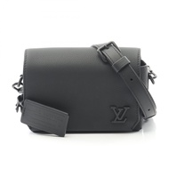 【二手】LOUIS VUITTONFastline 穿戴式錢包單肩背包 LV M82085 黑色皮革 Fastline 穿戴式錢包