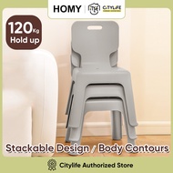 Citylife Stackable Stool Plastic Chair for Children Adults Stool with Backrest Load Capacity 120KG