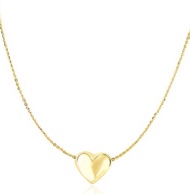 Nathalias NY สร้อยคอพร้อมจี้หัวใจพอง แบบเลื่อนได้ ทองคำแท้ 14K ยาว 18 นิ้ว Heart Charm Necklace 6098
