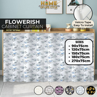 HOLS Flowerish Cabinet Curtain Langsir Dapur Bunga Kabinet Tirai Cabinet Dapur Kitchen Curtain Langsir Sinki Vecro