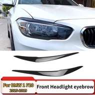 2PCS For BMW 1 Series F20 F21 2015-2019 Headlight Eyebrow Eyelid Cover Trim ABS Glossy Black Tuning 