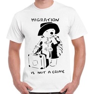 Paddington Bear Migration Is Not A Crime Vintage Cool Gift Retro T Shirt 2384