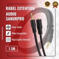 Sanurpro Audio Cable 1.5m Audio Extension Cable - Aux Extension Cable - 3.5mm Audio Jack