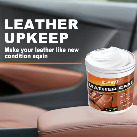 KJM Leather Care Cream: Universal Polish – Prevents Cracking/Fading, Enhances Luster for Car Seats &