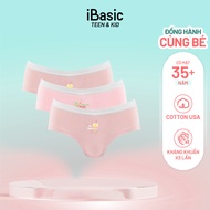Combo of 3 iBasic cotton USA girls' underwear antibacterial hipster PANG005-1C