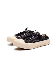 Excelsior Cookie Shoe Womens Slip-On Thick Bottom Canvas Sneakers Cross Buckle Low Top Breathable Li