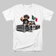 T-Shirt Beruang Mexico Hip Hop, Baju Teddy Bear, Tee Mexico, Bendera Mexico, Trak Angkat Sejuk, Lori