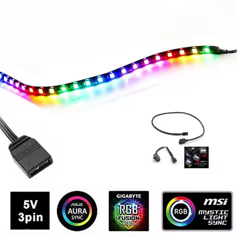 Addressable Rainbow PC Digital LED Strip Tape for 5V 3pin ARGB Header PC Case Asus Aura Sync Gigabyt