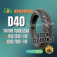 DURO Tubeless Tyre D40 18'- 90/80, 100/80