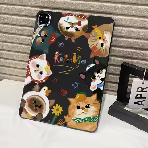 Matte Cute Kitty Case For iPad A16 10th 11th Gen iPad Air 13 11 2 9.7 iPad Pro 11 2025 12.9 13 10.5 