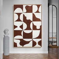 Abstract canvas print wall painting brown tone 60 x 90 cm