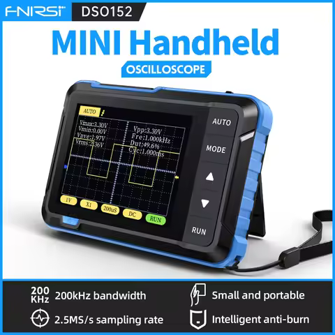 FNIRSI DSO152 Mini Handheld Digital Oscilloscope 2-IN-1 200KHz Bandwidth 2.5MS/s Portable Electronic