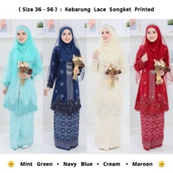 36 - 56 | Kebaya Lace Songket Printed . Kebarung Plus Size . Baju Nikah Tunang Pengantin . Kebaya Da