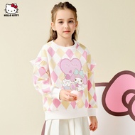 Áo Nỉ in Hình Hello Kitty Cho Bé Gái Mùa Xuân Thu Dài Vừa Phải Có Mũ Trùm Đầu Thoải Mái Dễ Thương Ph