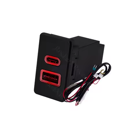 12V Car USB Type C Charger Socket Red LED PD QC3.0 Fast Charging for Nissan Patrol Y61 Y60 Paladin S