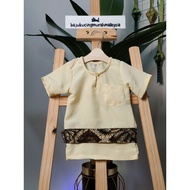 [Kuning] Baju Melayu Kucing Songket Light Yellow Kuning Cair Baju Raya Kucing