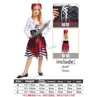 Pirates Of The Caribbean ชุดคอสเพลย์ฮาโลวีนคริสต์มาสสำหรับเด็กชุดเดรสปาร์ตี้แฟนซีขึ้นโรงเรียนเวทีกิจ